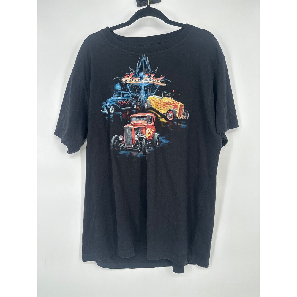 North River Mens XL Hot Rod Graphic T Shirt Black Retro Car Racing Tee